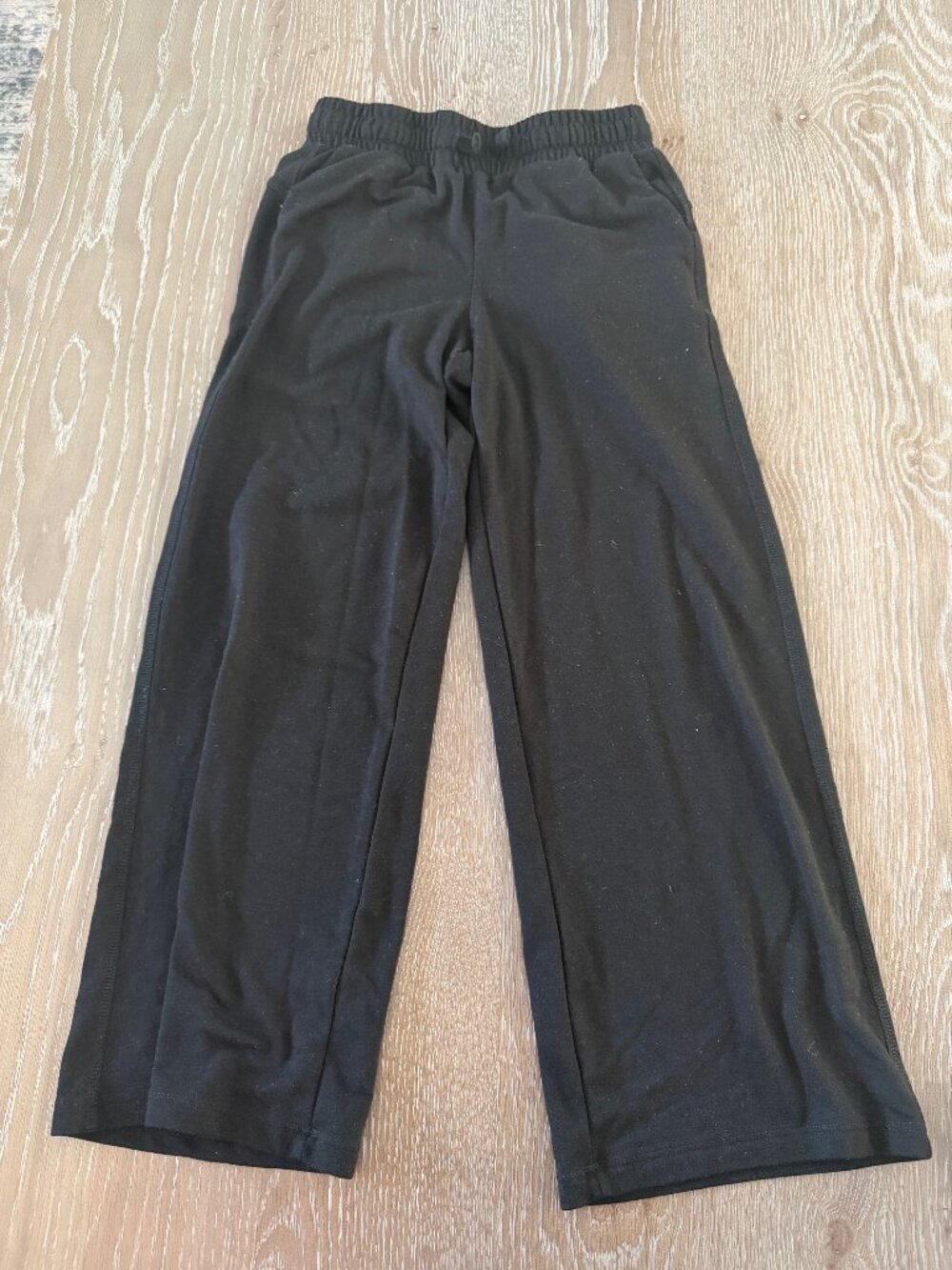 Girls We Wander The Seam Detail French Terry Wide Leg Pant black size M 8-10